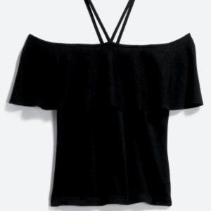 NWOT Vince Camuto Dunslow Ruffle Detail Knit Top